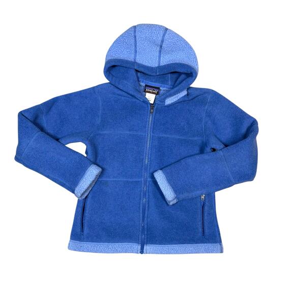 Vintage 00s Patagonia Blue Fleece Zip Up Hoodie Small - Picture 2 of 3